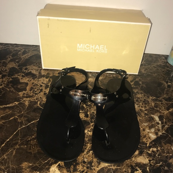 Michael Kors Black Jelly Sandals - Picture 6 of 8